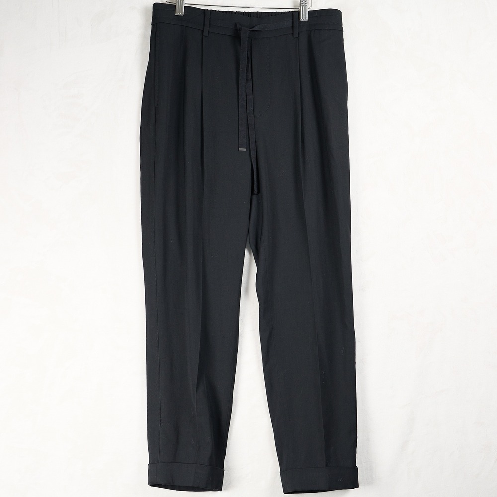 Vince Womens Black Pleated Tapered Drawstring Pants‎ Italian Fabric Size L